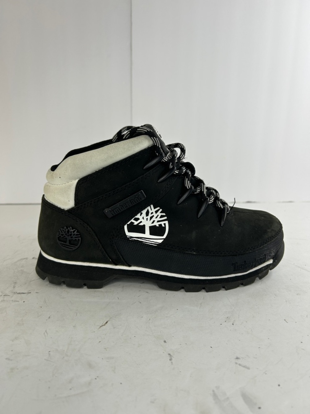 Timberland Black and White Lace-Up Hiking Boot